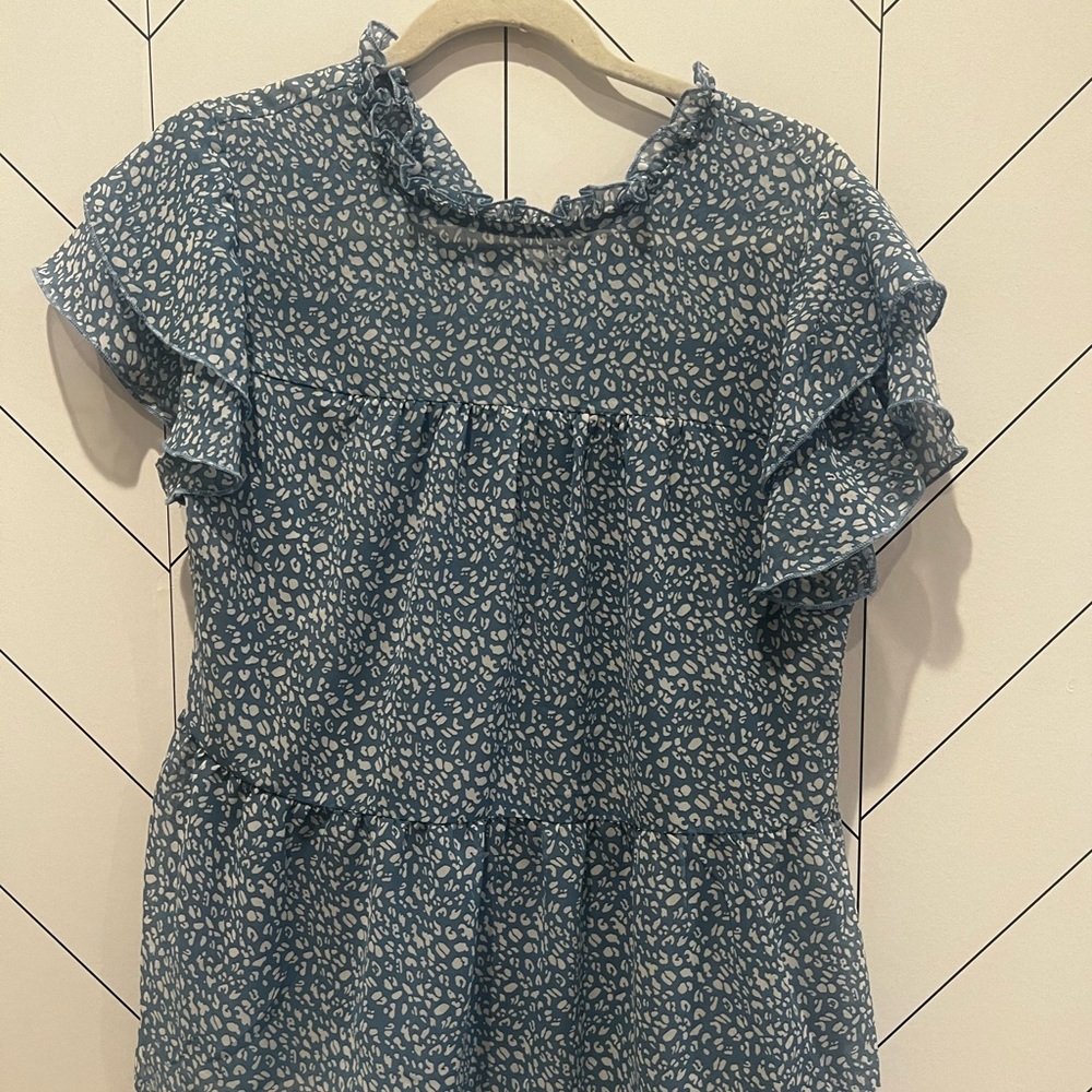Blue Cheetah Blouse